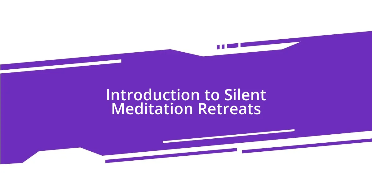 Introduction to Silent Meditation Retreats